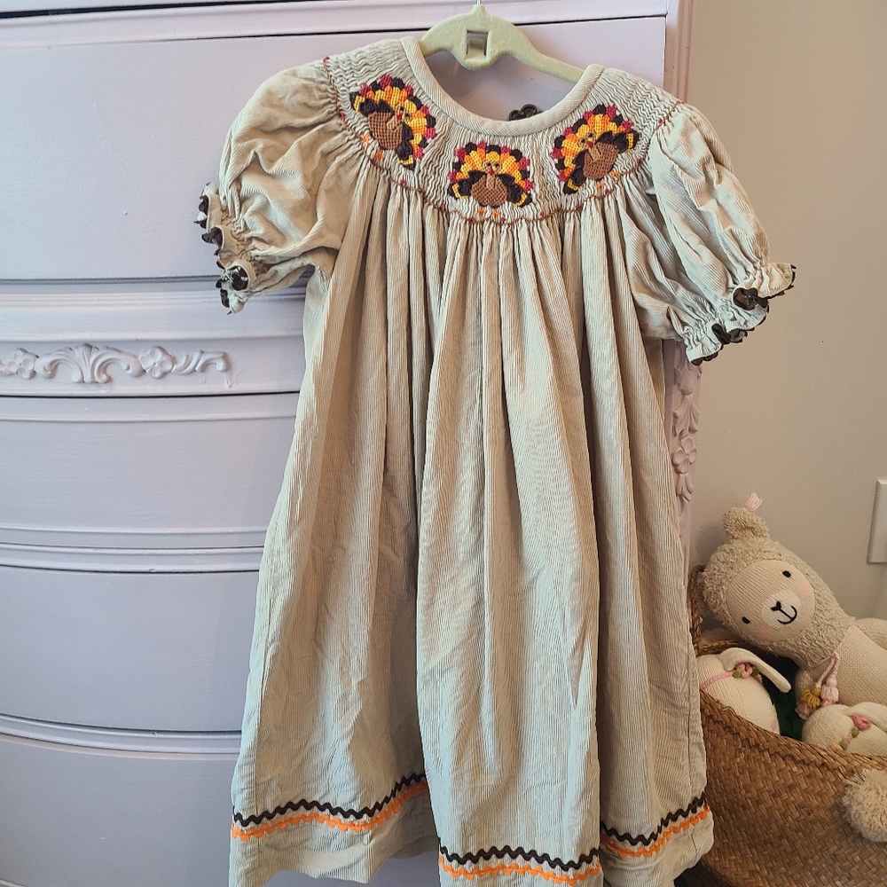 Southern Tots 4T Smocked Turkey Dress